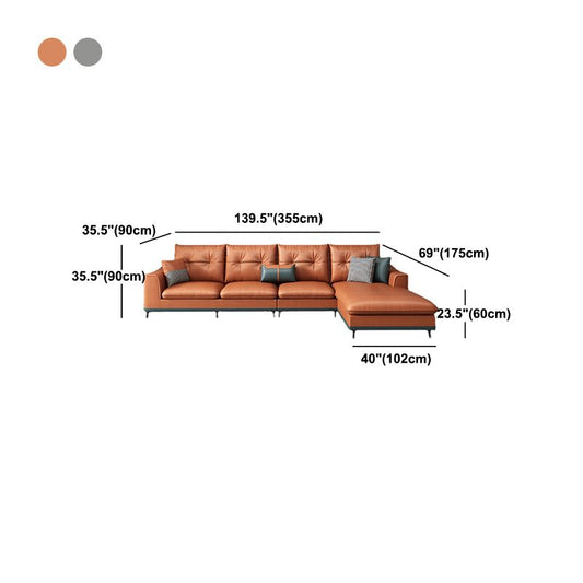 Tufted Modern Sloped Arm Sectional 5-seater Stain-resistant Sectional Clearhalo 'furn' 'furn_sectionals' 'Furniture' 'Living Room Furniture' 'Sectionals' 1200x1200_469fdce1-0e64-4af6-8b7f-3290fe72070a
