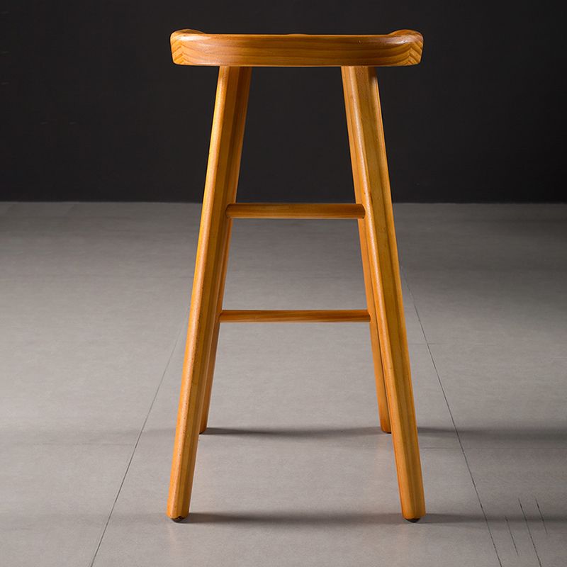 Modern Saddle Seat Bar Stool Pine Backless Footrest Counter Stool with Wood Legs Clearhalo 'Bar Furniture' 'Bar Stools' 'bar_stools' 'furn' 'furn_bar_stools' 'furniture_bar_stools' 'Kitchen & Dining Furniture' 'kitchen&dining_furn' 'kitchen' 'kitchen_furn' Furniture' 1200x1200_46a00f2c-ca65-46f3-ac2d-9ea02d3916cf
