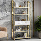 11.81"W Bookcase Open Back Glam Style Bookshelf for Study Room Home Office Clearhalo 'Bookcases' 'furn' 'furn_bookcases' 'Furniture' 'furniture_bookcases' 'kitchen' 'kitchen_bookcases' 'Living Room Furniture' 'Office Furniture' 1200x1200_46a02058-1ecd-4bba-8328-90eea36ce7ef