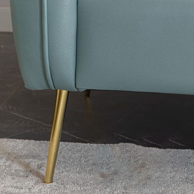 Sofá de brazo cuadrado moderno de cuero de cuero sintético con almohada cosida con almohada cosida