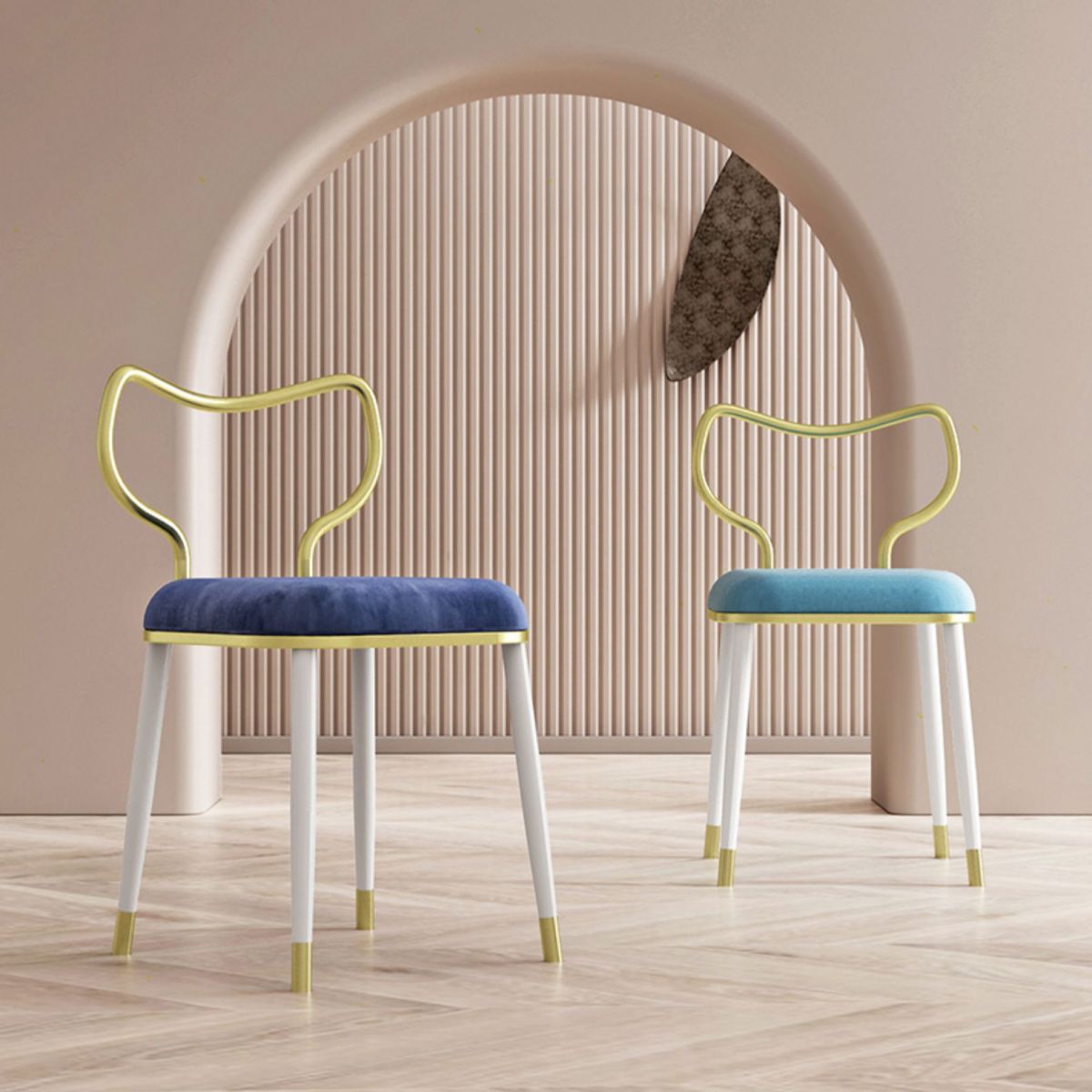 Sedie da pranzo senza braccia glam a bracciale a bracciale sedia da pranzo aperta per uso domestico