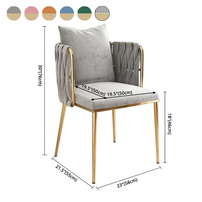 Contemporary Metal Dining Room Chairs Velvet Armless Dining Chairs for Home Use Clearhalo ' kitchen&dining_furn' 'Dining Chairs' 'Dining Tables & Seating' 'dining_chair' 'furn' 'furn_dining_chair' 'Furniture' 'furniture_dining_chair' 'Kitchen & Dining Furniture' 'kitchen' 1200x1200_46a33794-1486-41cd-bdc5-ca3abbf84457