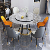 Round Sintered Stone Dining Table Modern Turntable Furniture with Solid Wood Pedestal Base Clearhalo 'Dining Tables & Seating' 'Dining Tables' 'dining_table' 'furn' 'furn_dining_table' 'Furniture' 'Kitchen & Dining Furniture' 1200x1200_46a38044-c263-4170-923c-22419c5db99d