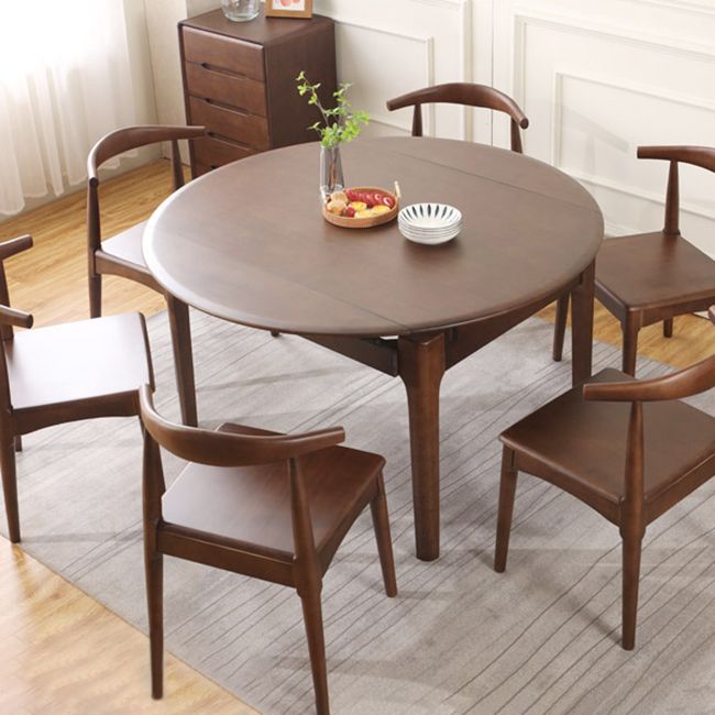 Contemporary Round Extendable Dining Table Solid Wood Standard Dining Table for Kitchen Clearhalo ' dining_table' 'Dining Tables & Seating' 'Dining Tables' 'furn' 'furn_dining_table' 'Furniture' 'furniture_dining_table' 'Kitchen & Dining Furniture' 'kitchen&dining_furn' 'kitchen' 'kitchen_dining_table' 1200x1200_46a5e6b4-6d9e-419c-aef9-b1d1bbcef622