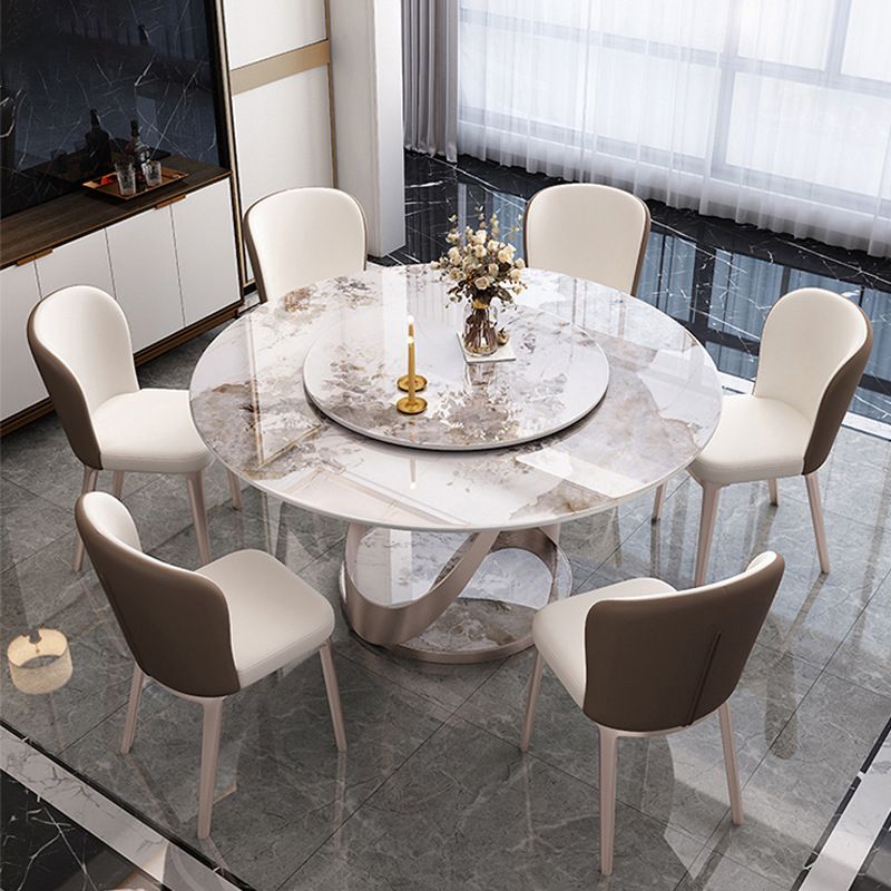 Rotatable Sintered Stone Dining Table Modern Round Table with Metal Pedestal Clearhalo ' dining_table' 'Dining Tables & Seating' 'Dining Tables' 'furn' 'furn_dining_table' 'Furniture' 'furniture_dining_table' 'Kitchen & Dining Furniture' 'kitchen&dining_furn' 'kitchen' 'kitchen_dining_table' 1200x1200_46a6b0df-8174-4d78-a8f3-ce29dedaa6aa