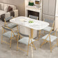 Folding Rectangle Dining Table Stone Top Dining Table with Storage Base Clearhalo 'Dining Tables & Seating' 'Dining Tables' 'dining_table' 'furn' 'furn_dining_table' 'Furniture' 'Kitchen & Dining Furniture' 1200x1200_46a6df0f-ab85-4d87-ab03-b0b4c83b0dca