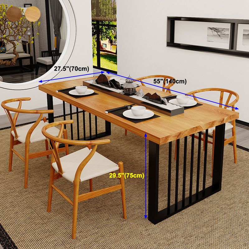 Contemporary Wood Dining Table Rectangle Dining Table with Pedestal Base in Black Clearhalo 'Dining Tables & Seating' 'Dining Tables' 'dining_table' 'furn' 'furn_dining_table' 'Furniture' 'furniture_dining_table' 'Kitchen & Dining Furniture' 'kitchen' 'kitchen_dining_table' 1200x1200_46a959b3-b9a8-4abb-a6da-ca95b3fd27be
