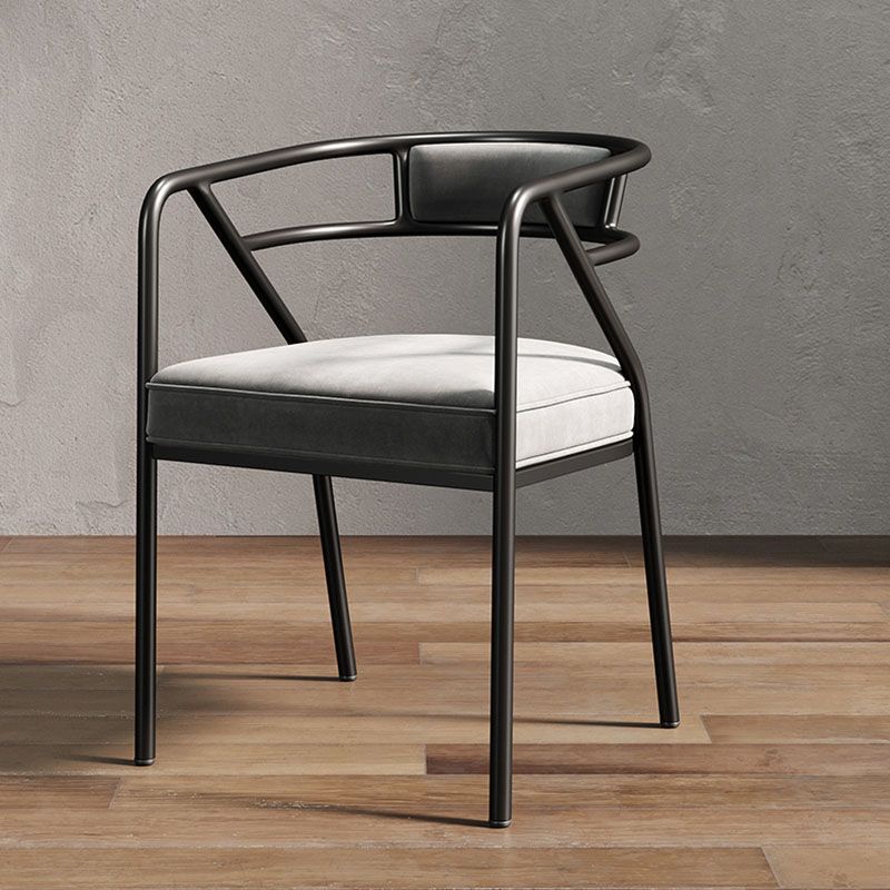 Glam Dining Chair Open Back Upholstered Dining Side Chair with Metal Legs Clearhalo 'Dining Chairs' 'Dining Tables & Seating' 'dining_chair' 'furn' 'furn_dining_chair' 'Furniture' 'furniture_dining_chair' 'Kitchen & Dining Furniture' 1200x1200_46ab54bb-a656-49c8-a4f9-c974ff6a5acf