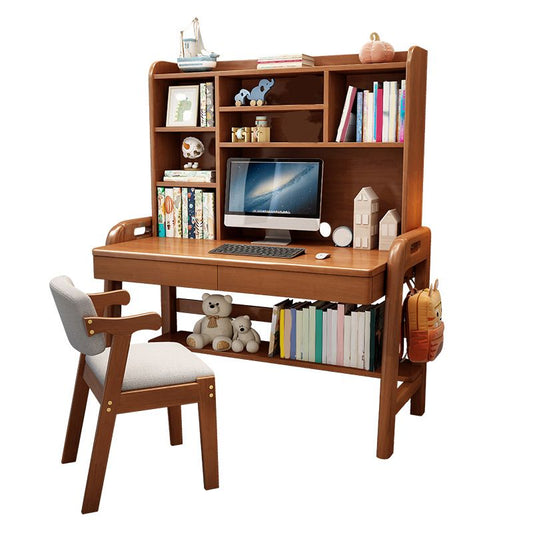 Contemporary Wood Credenza Desk Adjustable 23.6" W Office Desk with 2 Drawers Clearhalo 'furn' 'furn_office_desk' 'Furniture' 'Office Desks' 'Office Furniture' 'office_desk' 1200x1200_46ac1893-07ee-4928-b8c8-5fa00029040c