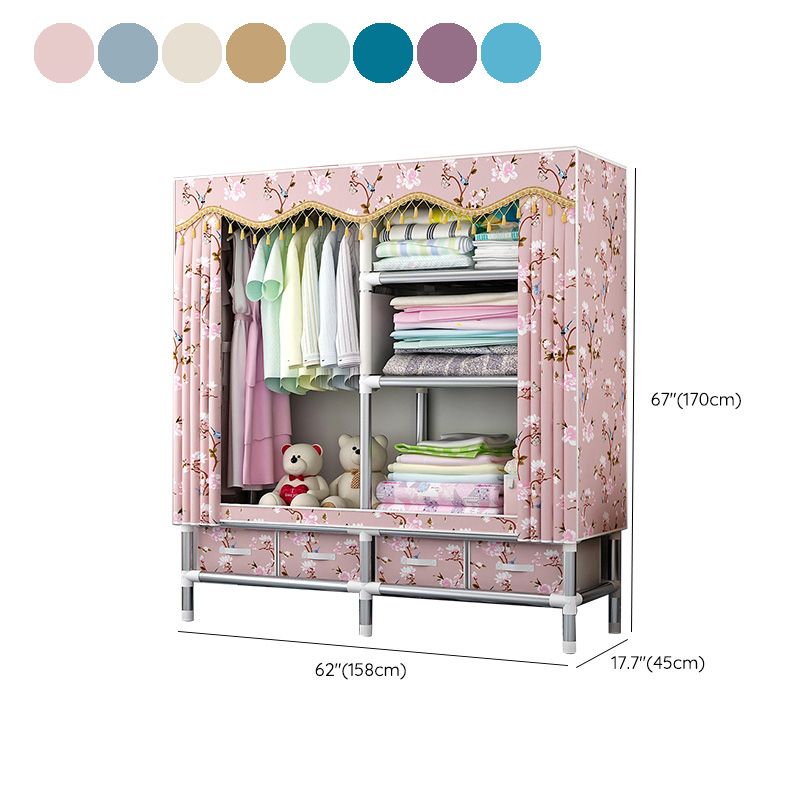 Rectangular Metal Wardrobe Industrial Style Simple Bedroom Wardrobe Closet Clearhalo 'Armoires & Wardrobes' 'armoires_wardrobes' 'Bedroom Furniture' 'furn' 'furn_armoires_wardrobes' 'Furniture' 1200x1200_46acc766-51ec-43f3-a179-897a8e05d873