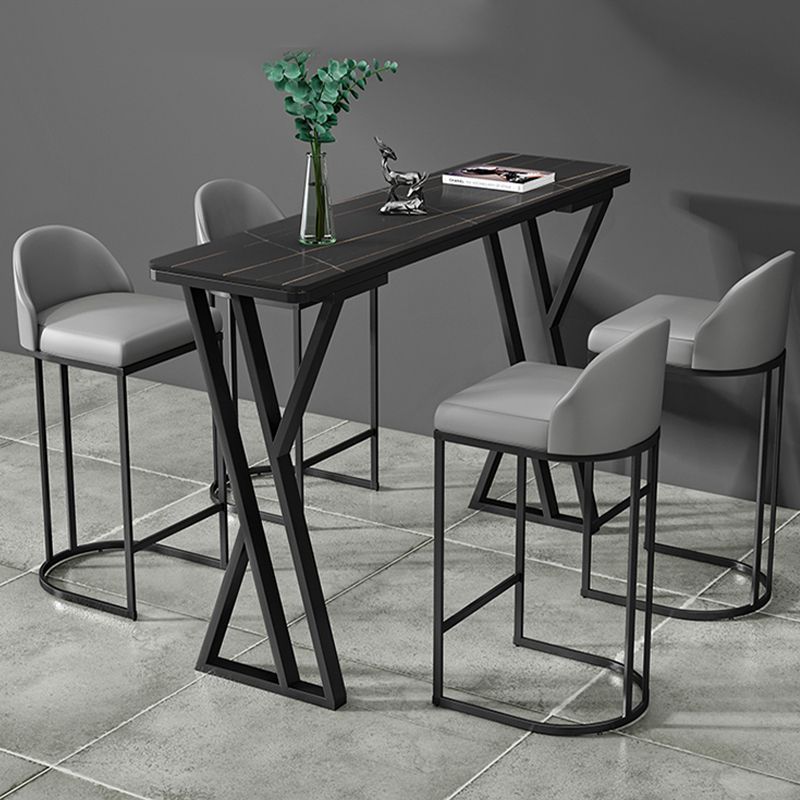 Bartisch-Set aus Stein im modernen Stil, 1/2/5-teilig, rechteckiges Pub-Set für den Innenbereich