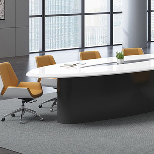 Scrivania per uffici in legno artificiale contemporaneo scrivania ovale per ufficio