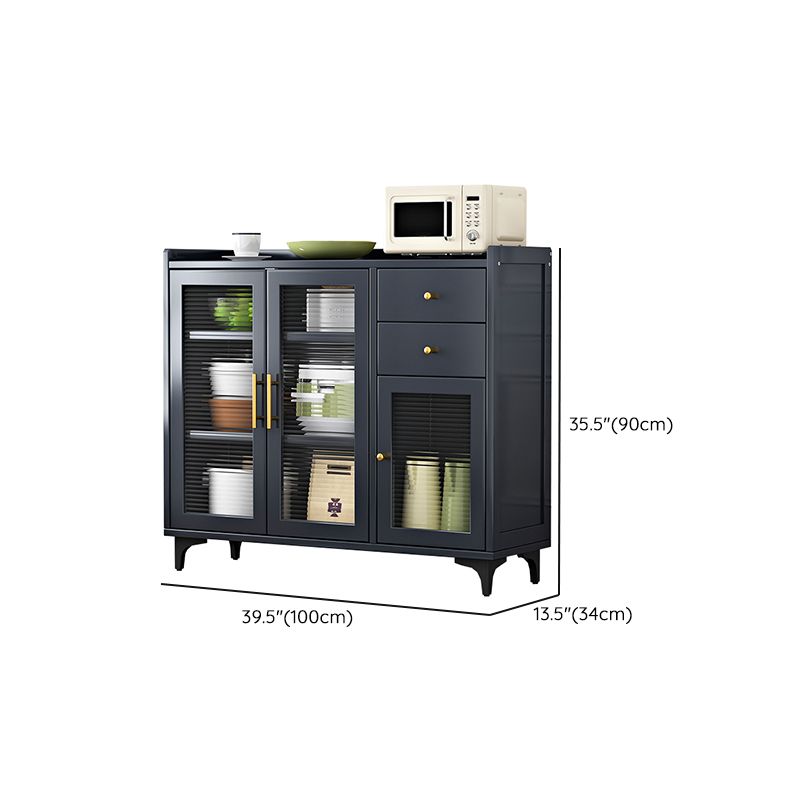 Server glam buffet nero server in bambù per sala da pranzo