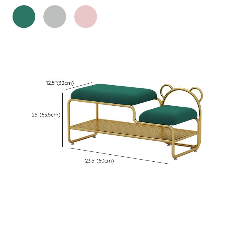 12.48-inch W Metal Entryway Bench Cushioned Seating Bench with Shoe Storage Clearhalo 'Benches' 'Chairs & Seating' 'furn' 'furn_benches' 'Furniture' 'Living Room Furniture' 1200x1200_46afdb1b-08f1-44b5-88f4-efcb2eb4ec80