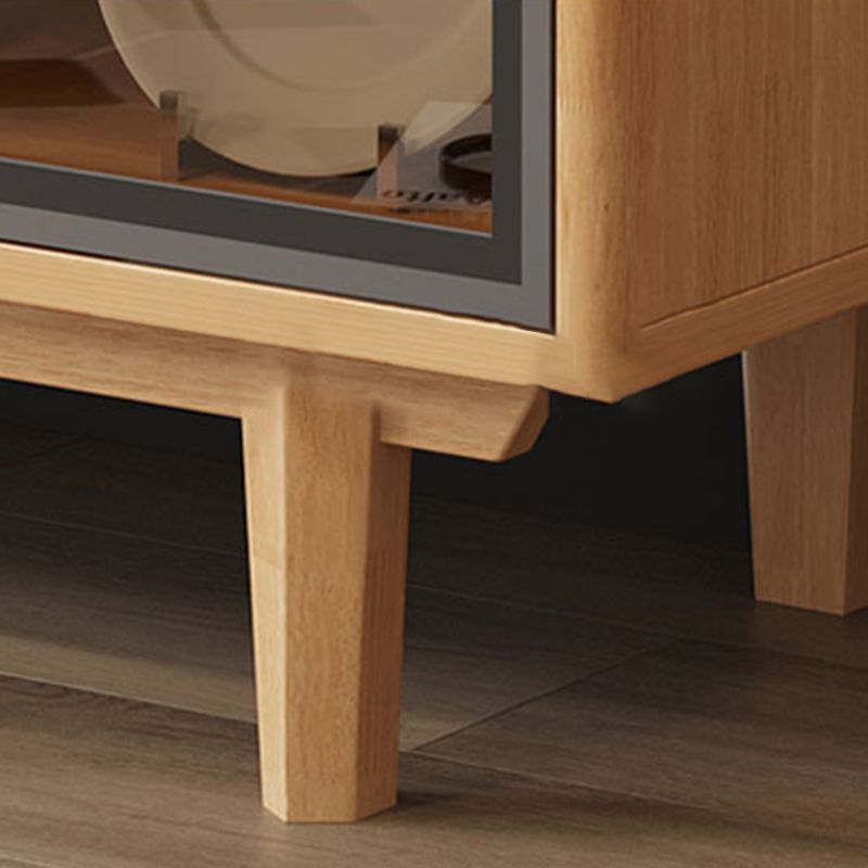 Hedendaags buffettafel massief hout 33.5 "H zijbord met kasten en laden