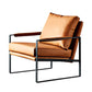 Orange Leather Lounge Chair Arms Included Chair for Living Room