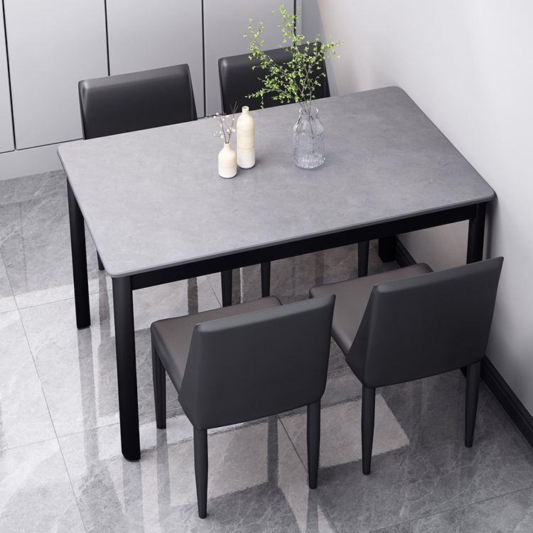 Industrial Style Sintered Stone Dining Table 4 Legs Base Rectangle Table for Home Clearhalo ' dining_table' 'Dining Tables & Seating' 'Dining Tables' 'furn' 'furn_dining_table' 'Furniture' 'furniture_dining_table' 'Kitchen & Dining Furniture' 'kitchen&dining_furn' 'kitchen' 'kitchen_dining_table' 1200x1200_46b3eb05-4d4f-46ae-89ce-0ef346330608