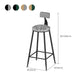 Low Back Upholstered Dining Stools Round Armless Bar Stools with Footrest