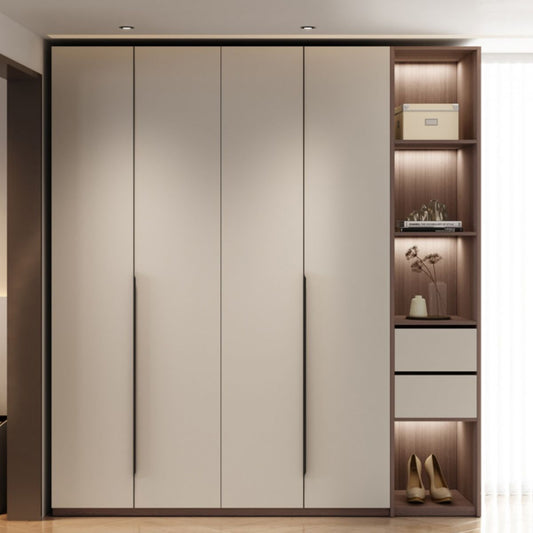 Hinged Storage Cabinet Modern Wardrobe Armoire with Garment Rod Clearhalo 'Armoires & Wardrobes' 'armoires_wardrobes' 'Bedroom Furniture' 'furn' 'furn_armoires_wardrobes' 'Furniture' 1200x1200_46b61ec9-0b38-45ba-b87d-eac337dc9849