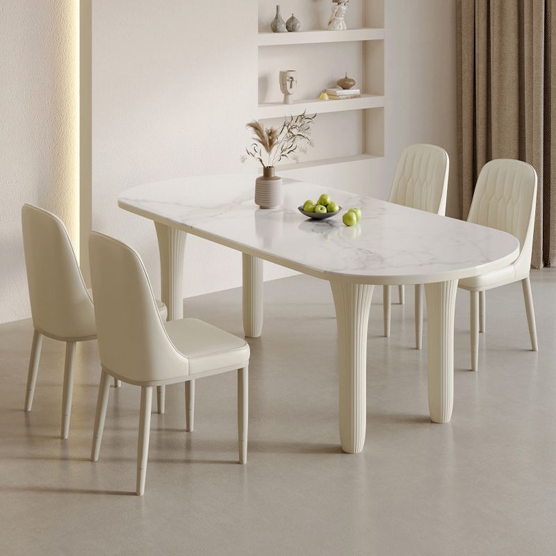 Modern Oval Stone Top Dining Table with Wood Legs for Living Room Clearhalo 'Dining Tables & Seating' 'Dining Tables' 'dining_table' 'furn' 'furn_dining_table' 'Furniture' 'Kitchen & Dining Furniture' 1200x1200_46b70023-f4e1-49f6-9d32-75df24821627