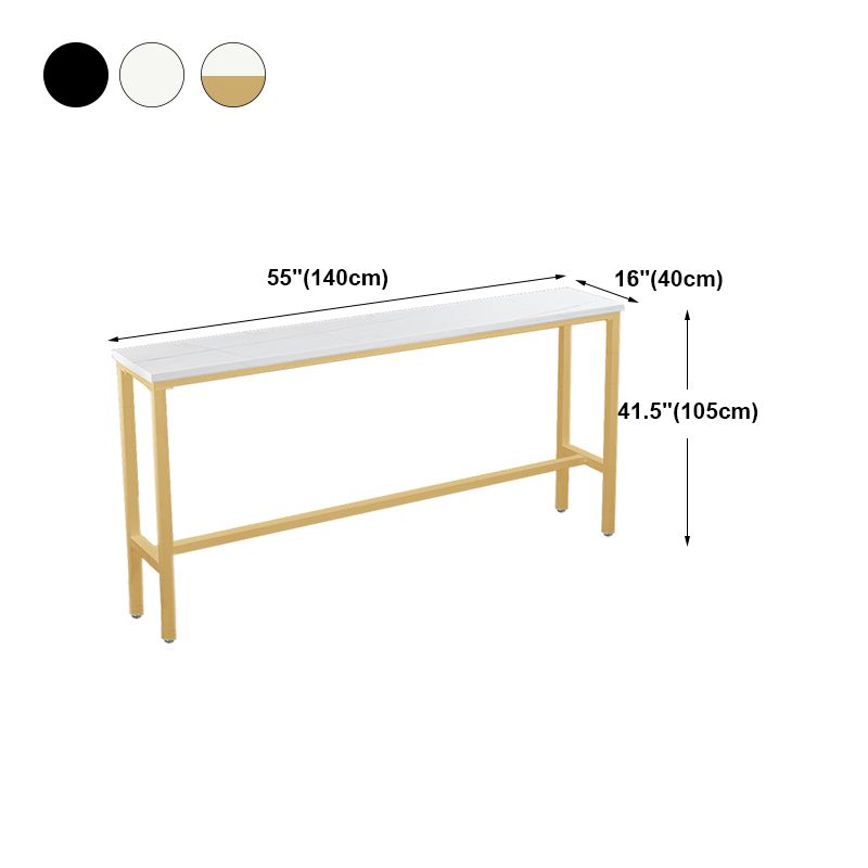 Industrial Marble Bar Table with Rectangle Table Top Trestle Table - 42" H Clearhalo 'Bar Furniture' 'Bar Tables' 'bar_tables' 'furn' 'furn_bar_tables' 'Furniture' 'furniture_bar_tables' 'Kitchen & Dining Furniture' 1200x1200_46b86545-a4c5-401c-9724-d0d0fd2a1db5
