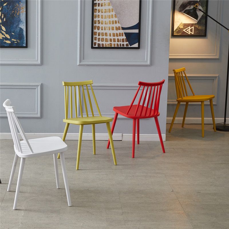 Contemporary Plastic Side Chair Matte Finish Indoor-Outdoor Slat Back Chair Clearhalo ' kitchen&dining_furn' 'Dining Chairs' 'Dining Tables & Seating' 'dining_chair' 'Furniture' 'furniture_dining_chair' 'Kitchen & Dining Furniture' 'kitchen' 1200x1200_46b8b9e9-b568-44f7-8477-d521e96da08e