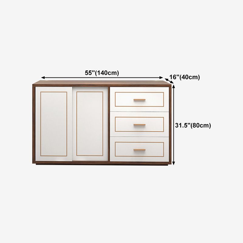 Credenza in legno ingegnerizzato a 3 cassetti ingegnerizzati moderni per soggiorno per soggiorno