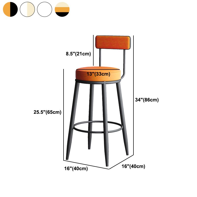 Moderne rugleuning armloze aanrechtkruk IJzeren Keuken Bar Kruk met lederen kussen
