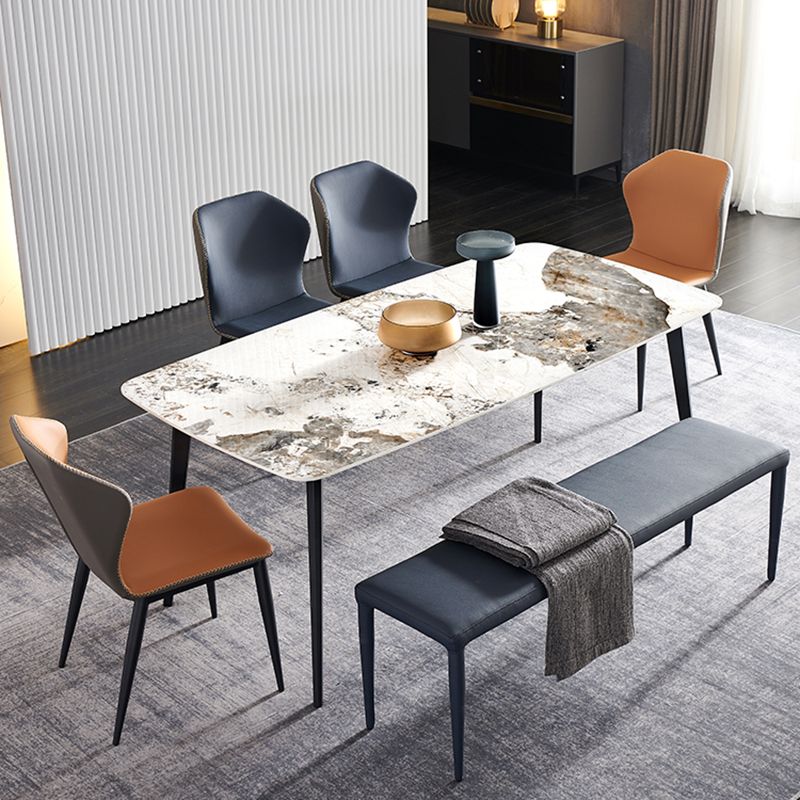 Solid Color Dining Bench, 18"H Upholstered Bench with 4 Metal Legs Clearhalo 'Benches' 'Chairs & Seating' 'furn' 'furn_benches' 'Furniture' 'Living Room Furniture' 1200x1200_46bb0c80-d33c-43ad-aec2-9d94ae5d7fe1