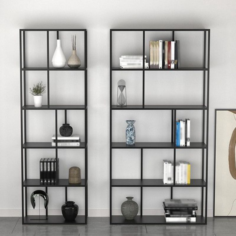 4-Shelf Black Etagere Bookshelf Contemporary Open Iron Frame and Shelf Clearhalo 'Bookcases' 'furn' 'furn_bookcases' 'Furniture' 'furniture_bookcases' 'kitchen' 'kitchen_bookcases' 'Living Room Furniture' 'Office Furniture' 1200x1200_46bb19f8-4f3a-4c35-b2c8-f6cfd78c4911