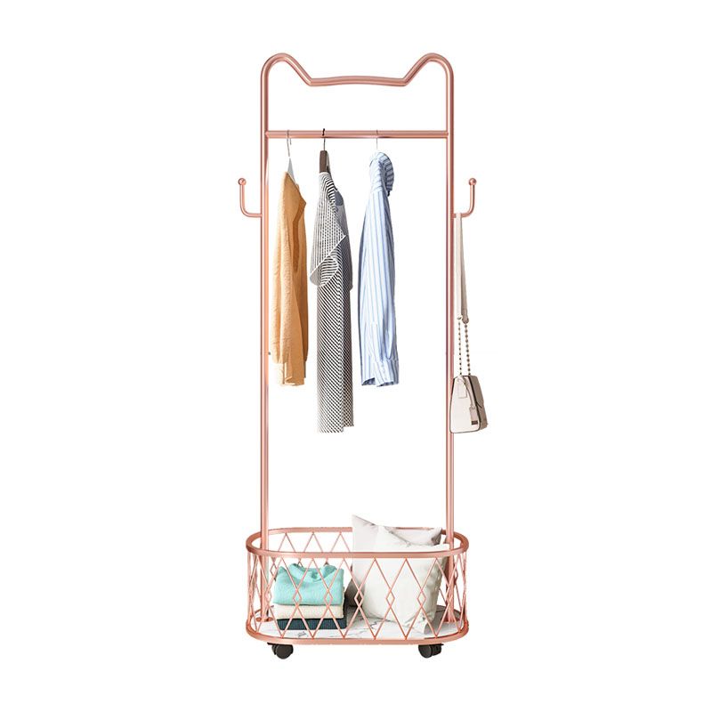 Glam Metallic Coat Hanger Free Standing Scroll Wheel Design Coat Rack ...