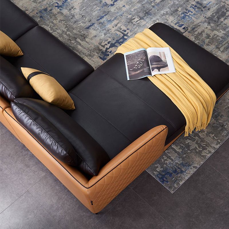 Veurs de cuir authentiques du milieu du siècle sectionnelle en baisse et chaise en marron en marron