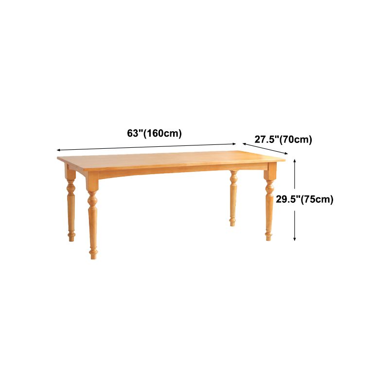 Rectangle Wood Top Dining table Modern Natural Finish Legs Dining Room Table Clearhalo 'Dining Tables & Seating' 'Dining Tables' 'dining_table' 'furn' 'furn_dining_table' 'Furniture' 'Kitchen & Dining Furniture' 1200x1200_46bc1bce-6bf4-497b-90fe-cf2dffeb6132