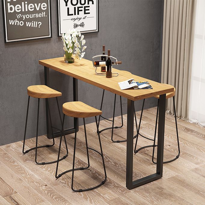 Modern 1/4/7 Pieces Bar Table Set Rectangle Pine Wood Counter Table with Stools for Cafe Clearhalo 'Bar Furniture' 'furn' 'furn_home_bar_bar_sets' 'Furniture' 'Home Bars & Bar Sets' 'home_bar_bar_sets' 'Kitchen & Dining Furniture' 1200x1200_46be7015-451d-4c8c-833f-61fa7ad21ffd