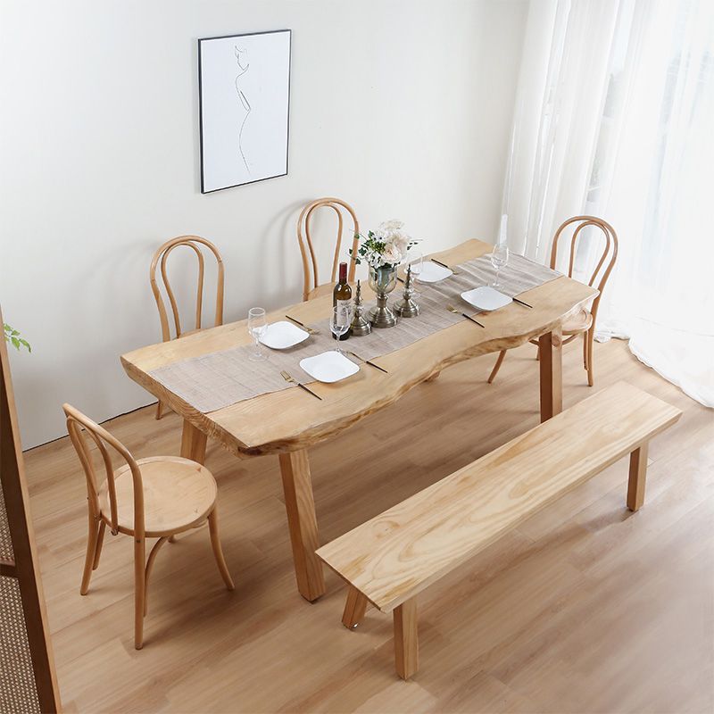 Modern Khaki Solid Wood Dining Table Rectangle Kitchen Dining Table with 4 Legs Base Clearhalo ' dining_table' 'Dining Tables & Seating' 'Dining Tables' 'furn' 'furn_dining_table' 'Furniture' 'furniture_dining_table' 'Kitchen & Dining Furniture' 'kitchen&dining_furn' 'kitchen' 'kitchen_dining_table' 1200x1200_46bebb5f-8957-4d67-8bd9-fe134abe8e07