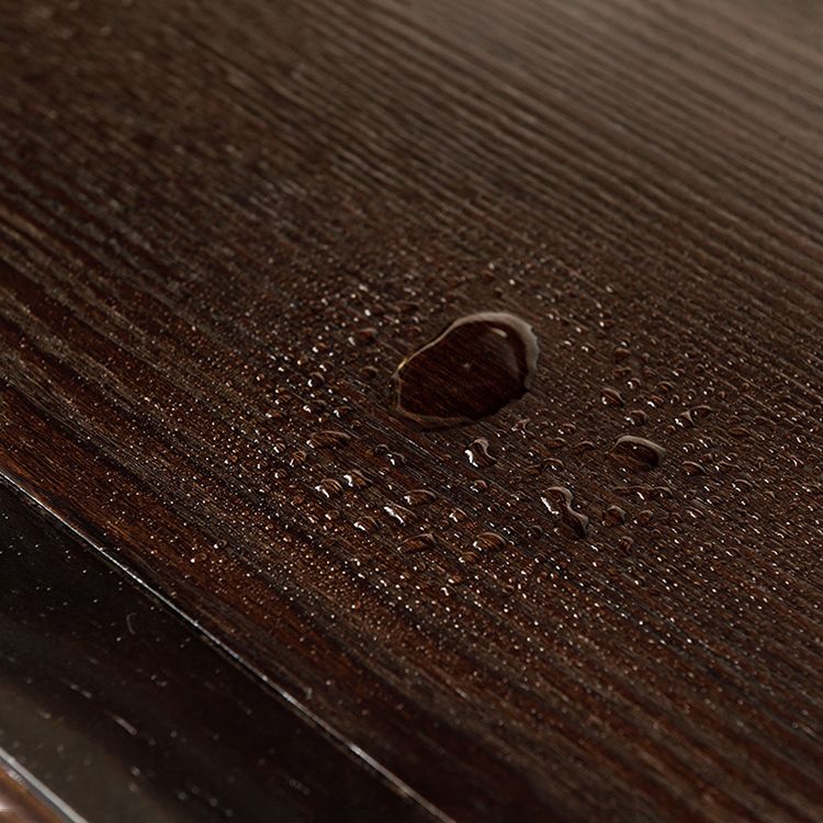 Puerta de vidrio de piso de soporte de botella tradicional de madera sólida con estantes de almacenamiento en marrón