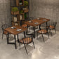 Industrial Dining Table Pine Solid Wood Table with Black Double Pedestal for Home Kitchen Dinner Clearhalo ' dining_table' 'Dining Tables & Seating' 'Dining Tables' 'furn' 'furn_dining_table' 'Furniture' 'furniture_dining_table' 'Kitchen & Dining Furniture' 'kitchen&dining_furn' 'kitchen' 'kitchen_dining_table' 1200x1200_46c07998-77ac-45bb-98f7-07ef62ba7912