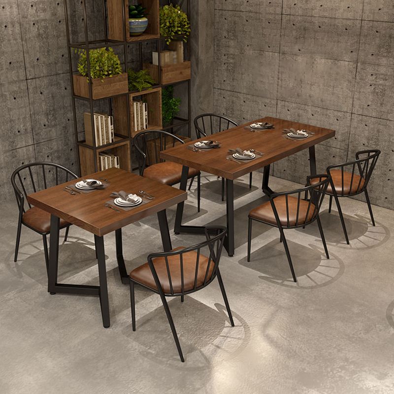 Industrial Dining Table Pine Solid Wood Table with Black Double Pedestal for Home Kitchen Dinner Clearhalo ' dining_table' 'Dining Tables & Seating' 'Dining Tables' 'furn' 'furn_dining_table' 'Furniture' 'furniture_dining_table' 'Kitchen & Dining Furniture' 'kitchen&dining_furn' 'kitchen' 'kitchen_dining_table' 1200x1200_46c07998-77ac-45bb-98f7-07ef62ba7912