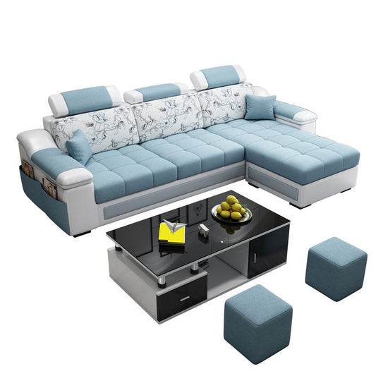 Pillow Top Arm Modular Settee Furniture 3-seater Sofa and Chaise with Pillows