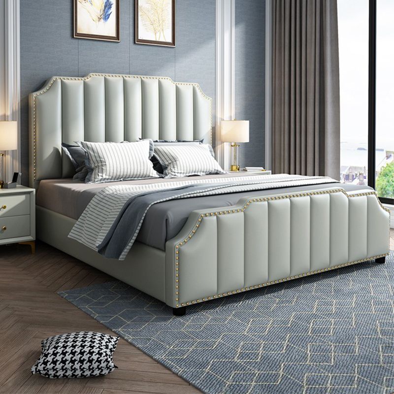 84.65 inch Wide Contemporary Standard Bed Solid Wood Bed with Headboard Clearhalo 'Bedroom Furniture' 'Beds' 'furn' 'furn_beds' 'Furniture' 1200x1200_46c11631-ca44-4abc-80b4-27914538df72