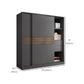 Modern Artificial Wood Wardrobe Armoire Freestanding Wardrobe in Black