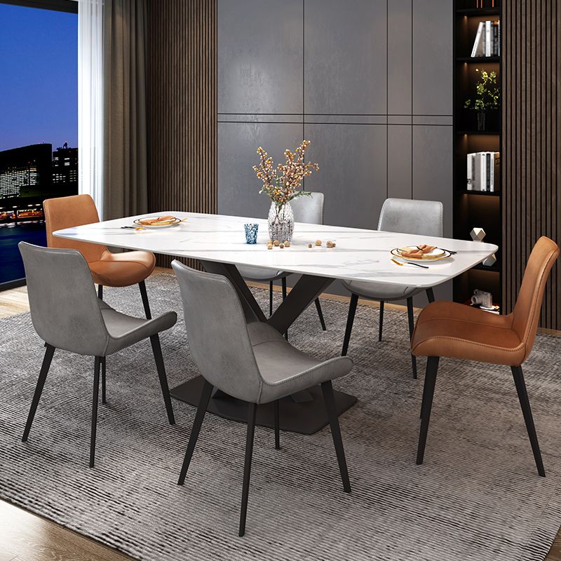 Contemporary Leather Restaurant Side Chair Solid Back Dining Chair Clearhalo ' kitchen&dining_furn' 'Dining Chairs' 'Dining Tables & Seating' 'dining_chair' 'furn' 'furn_dining_chair' 'Furniture' 'furniture_dining_chair' 'Kitchen & Dining Furniture' 'kitchen' 1200x1200_46c1a77b-1356-4aa0-b5a1-93487bc97026