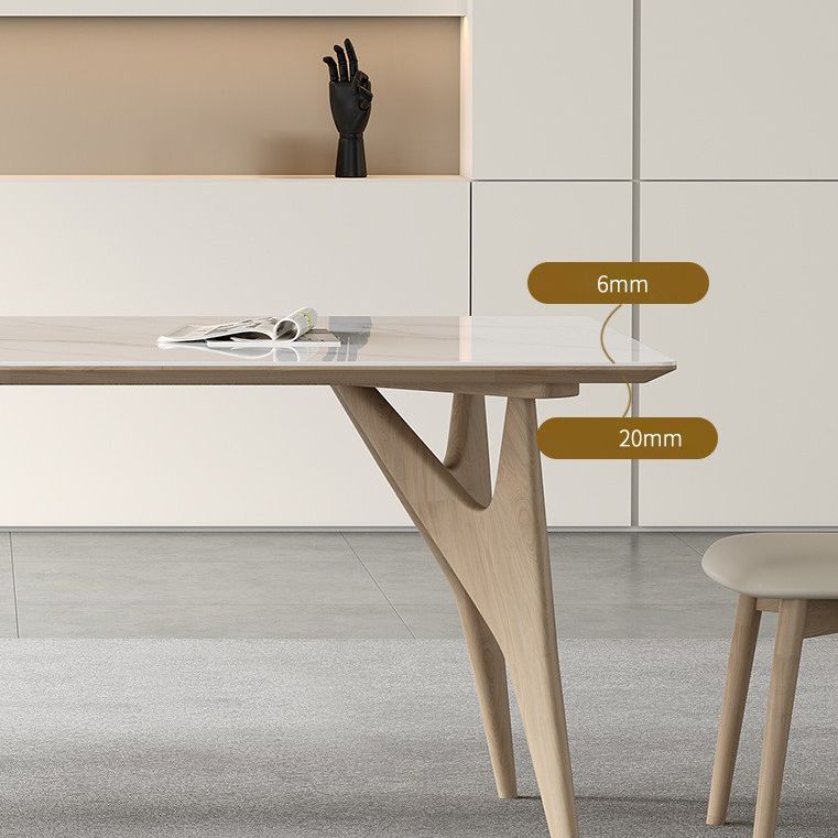 コンテンポラリースタイル1/2/5/7ピースダイニングチェアセット長方形の石造りの家具