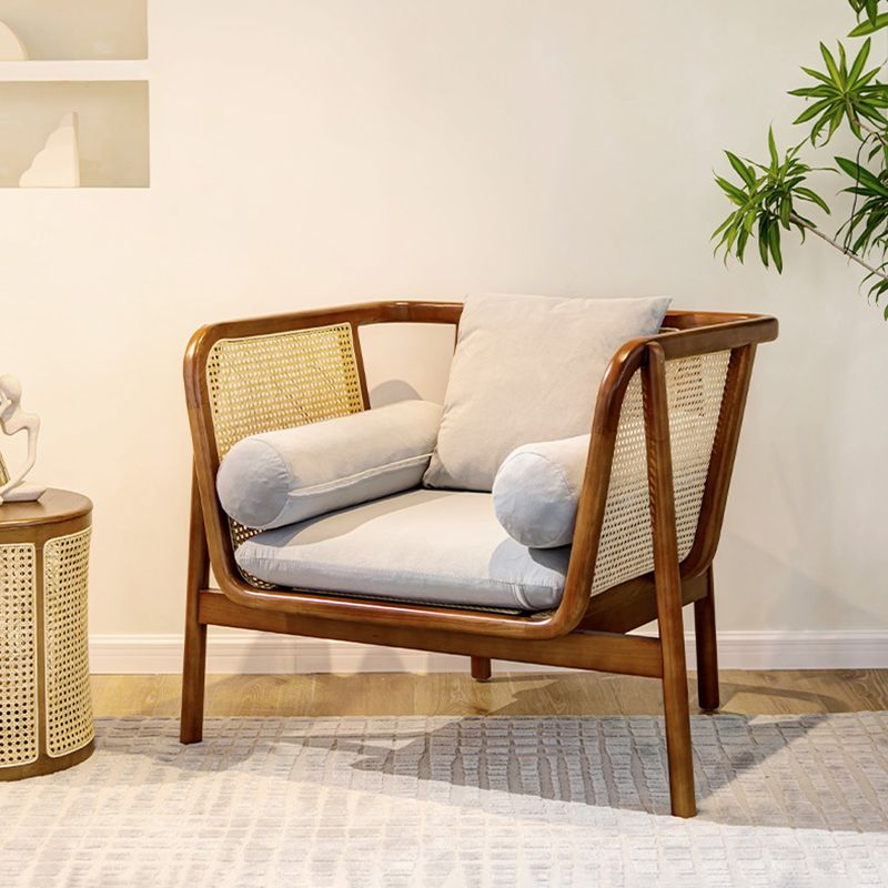 Mid-century Modern Flared Arms Accent Chair Solid Wood Armchair Clearhalo 'Accent Chairs' 'accent_chairs' 'Chairs & Seating' 'furn' 'furn_accent_chairs' 'Furniture' 'Living Room Furniture' 1200x1200_46c1f037-795c-4635-ae61-b984f32ee090