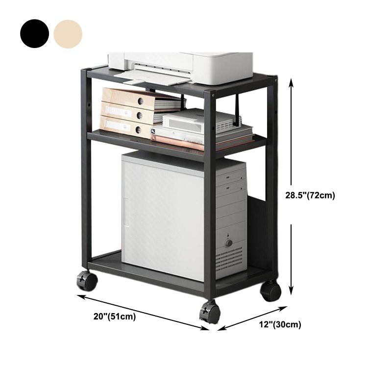 Contemporary Style Bookshelf Casters Bookcase for Study Room and Office