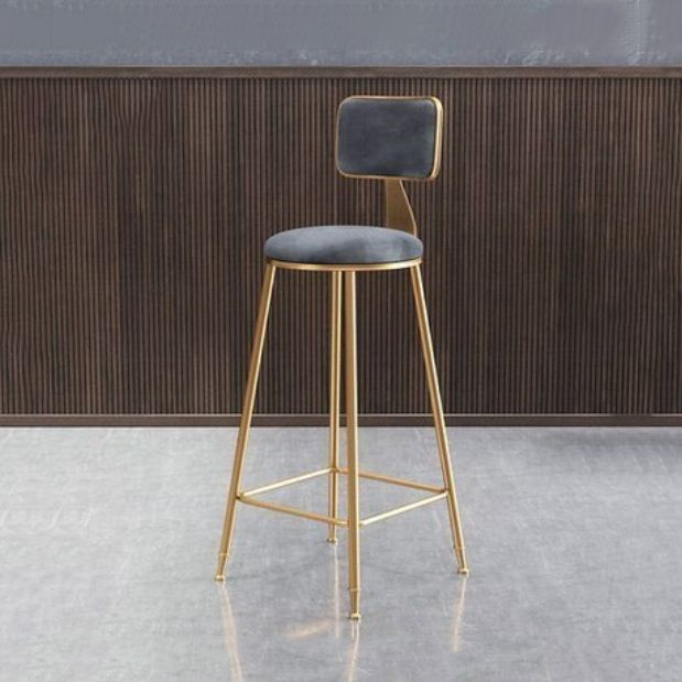 Glam Armless Counter Stool Iron Household Bar Stool with Cushion and Pedal Clearhalo 'Bar Furniture' 'Bar Stools' 'bar_stools' 'furn' 'furn_bar_stools' 'furniture_bar_stools' 'Kitchen & Dining Furniture' 'kitchen&dining_furn' 'kitchen' 'kitchen_furn' Furniture' 1200x1200_46c58d70-af06-47d4-a399-d928ded4120e