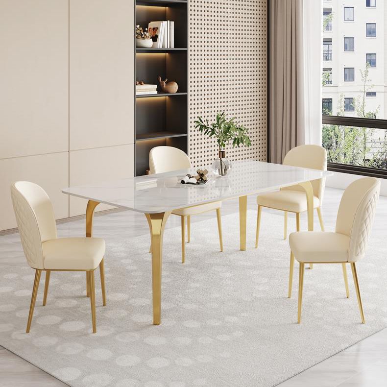 Kitchen Dining Chairs Faux Leather Side Chairs with Gold Metal Legs Clearhalo 'Dining Chairs' 'Dining Tables & Seating' 'dining_chair' 'furn' 'furn_dining_chair' 'Furniture' 'Kitchen & Dining Furniture' 1200x1200_46c5ed1a-7056-45f3-bf2a-fc32bd3e850a