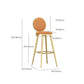 Leather Bar Stool Backrest Counter Stool for Bristol with Gold Frame