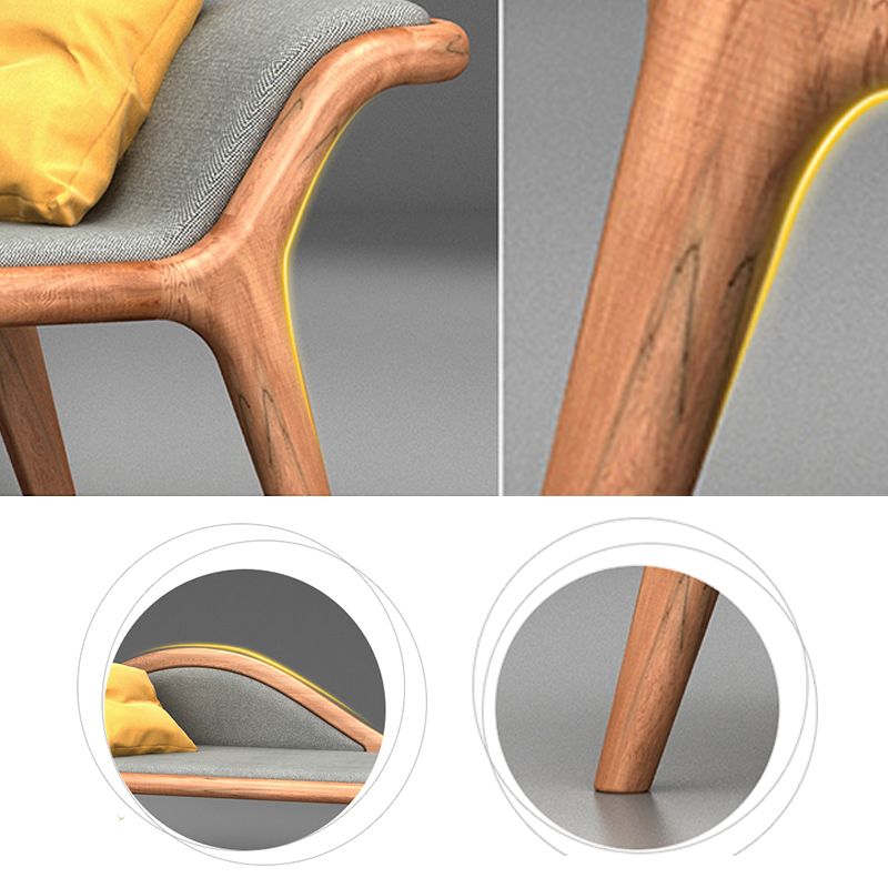 Traditional Wooden One Arm Chaise Flared Arms for Bedroom Living Room Clearhalo 'Chairs & Seating' 'Chaise Lounge' 'chaise_lounge' 'furn' 'furn_chaise_lounge' 'Furniture' 'Living Room Furniture' 1200x1200_46c82517-72c1-4a7c-a55f-f31ed67bccf7