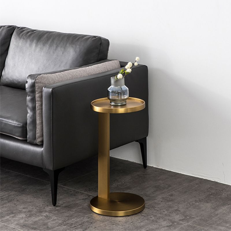 Rustic Accent Side Table Metal Pedestal Round Living Room Corner Table Clearhalo 'Coffee & Accent Tables' 'End & Side Tables' 'end_side_tables' 'furn' 'furn_end_side_tables' 'Furniture' 'Living Room Furniture' 1200x1200_46cacb13-a99b-48eb-b94c-b453ce54398b